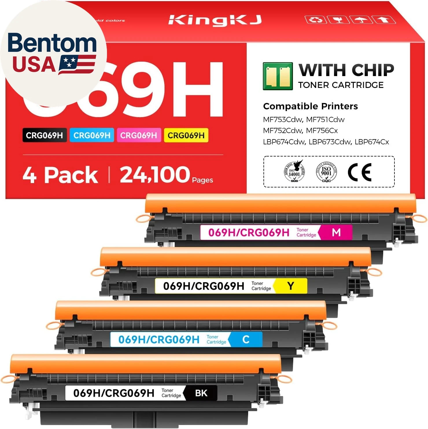 069 069H Toner Cartridge Set High Capacity 4-Pack Compatible Canon *Stock Photo*