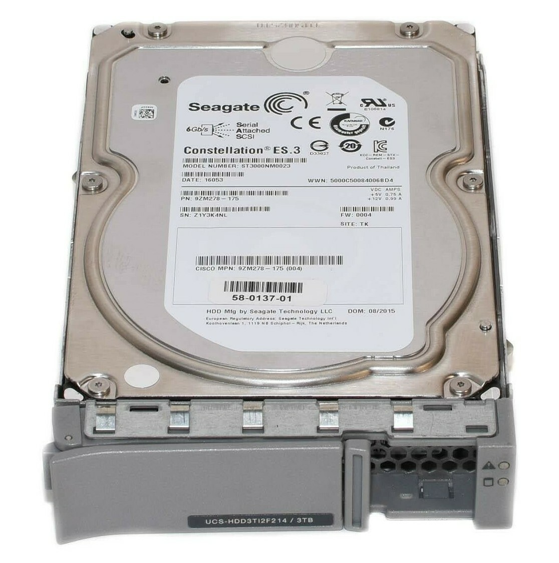 New Cisco UCS 3TB 3.5" 6Gb/s 7.2K SAS Hot-Swap Hard Drive HDD UCS-HDD3TI2F214