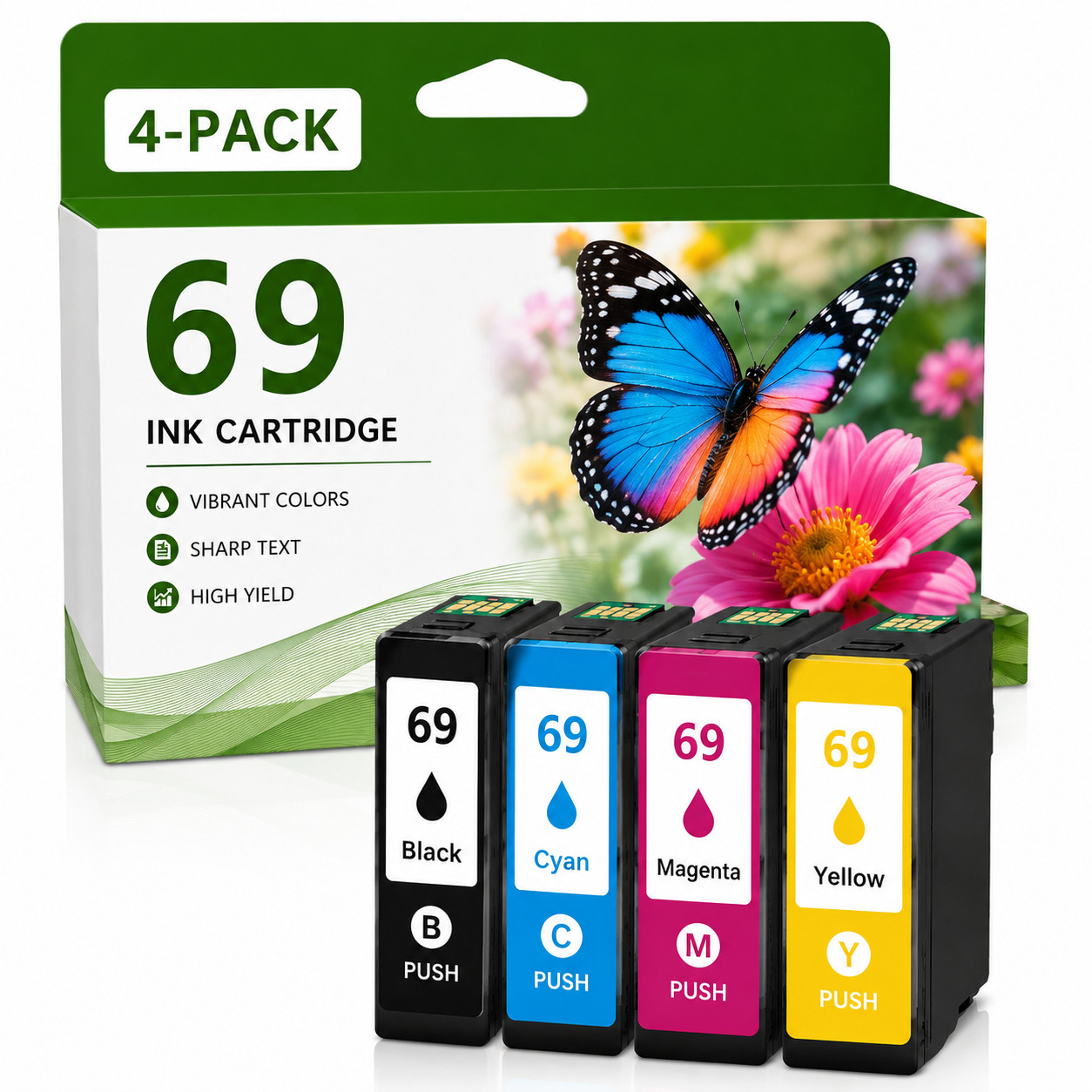 69 4Pk Ink Cartridge Replacement  for Epson Stylus WF-500 WF-615 CX6000 NX415