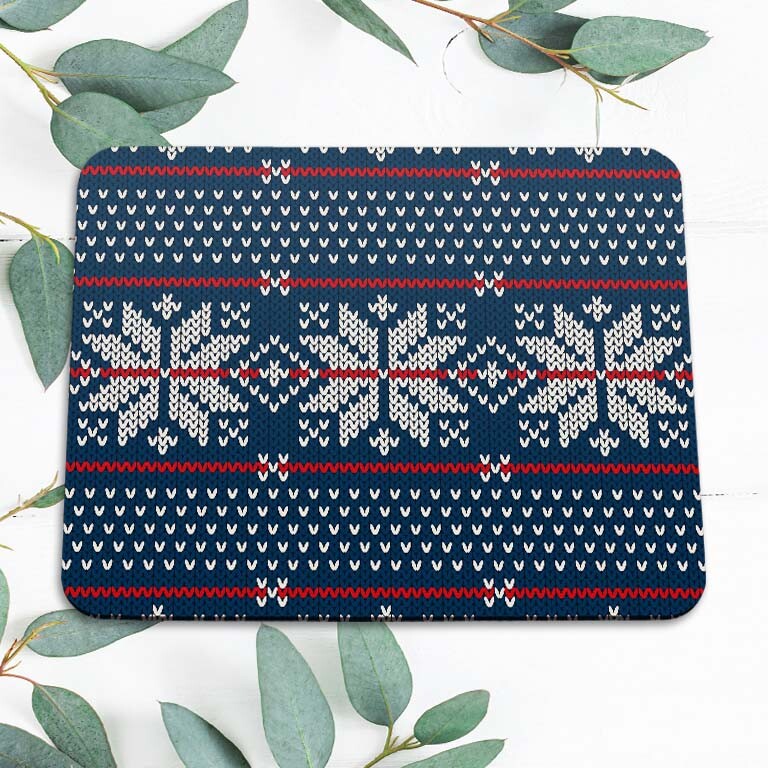 Blue Ugly Christmas Sweater Funny Mouse Pad Mat Office Desk Table Accessory Gift
