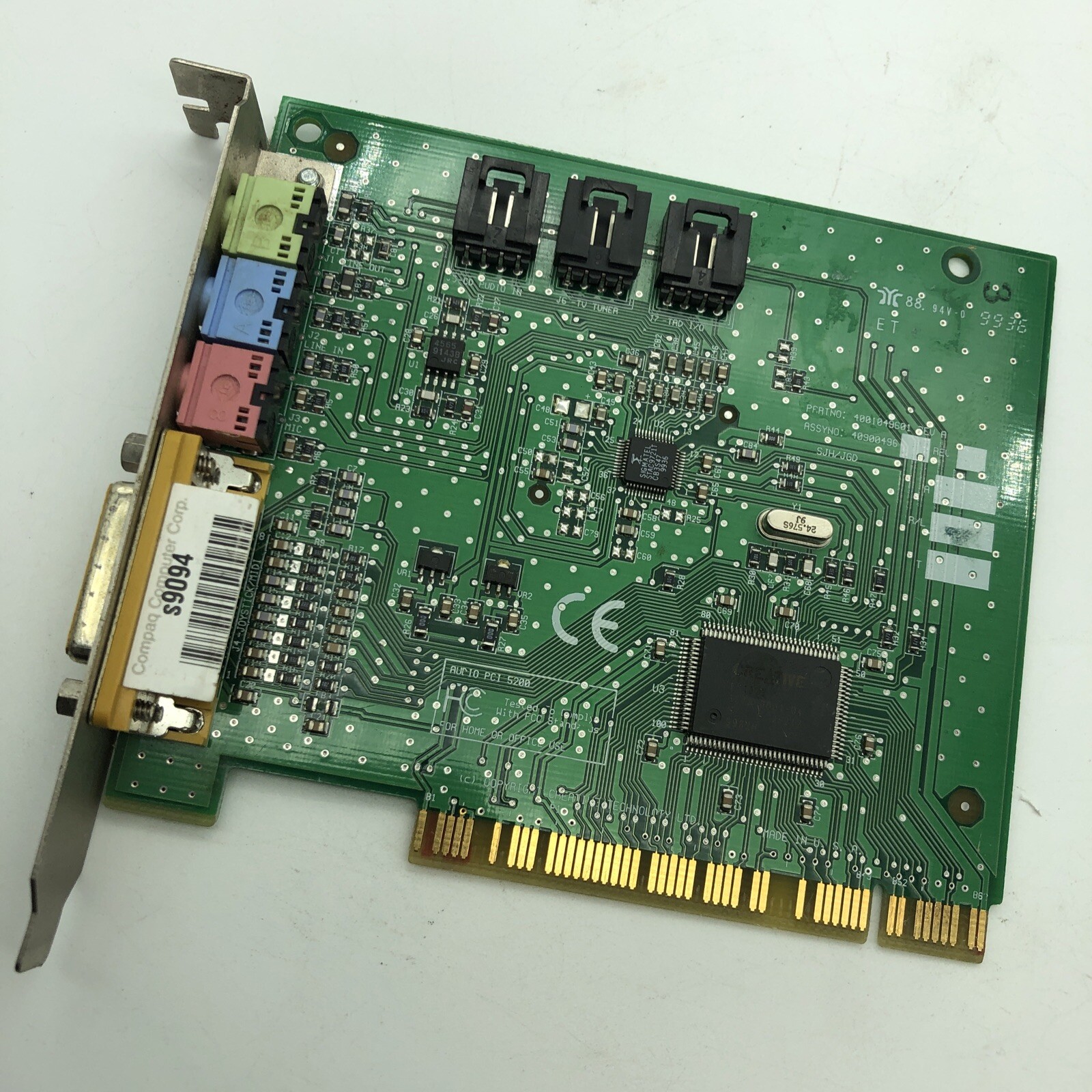 Creative Labs Sound Blaster Model 9938 Sound Card Compaq # 113897 Audio PCI 5200