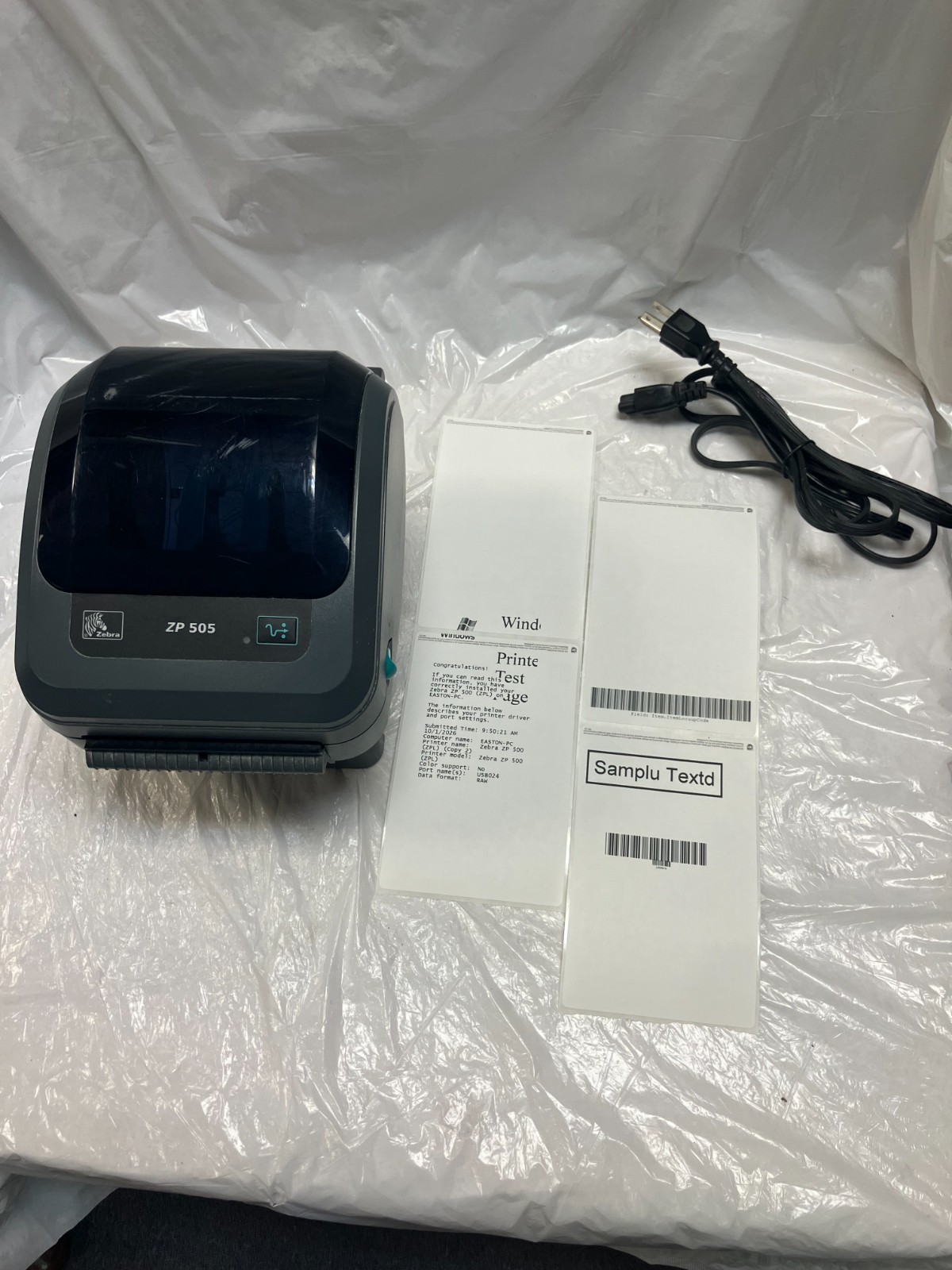 Zebra ZP505 Thermal Label Printer USB ZP505-0503-0017 & Power Cord for PARTS