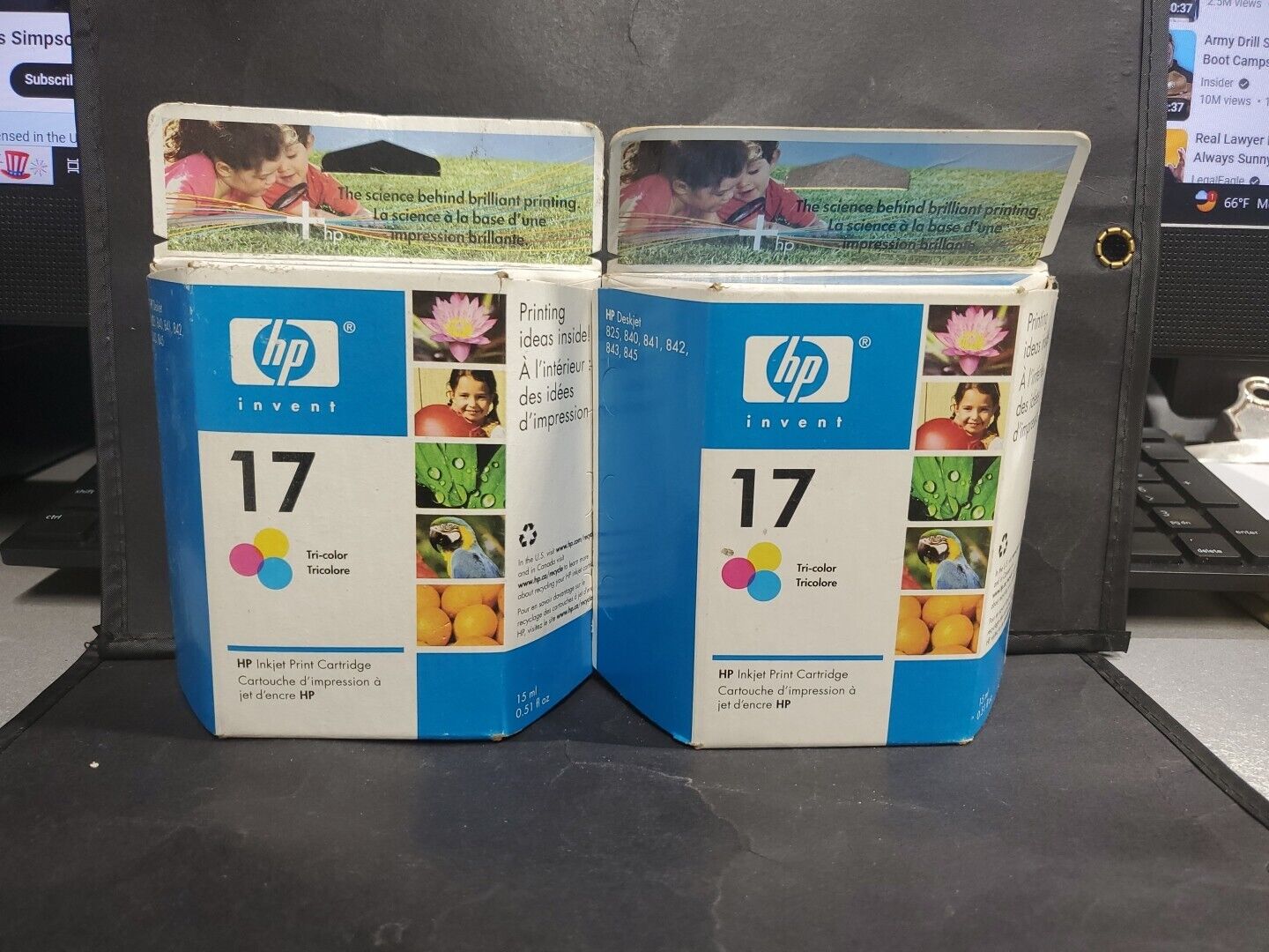 2 - HP Invent 17 inkjet print cartridge Tri-color NIB,  