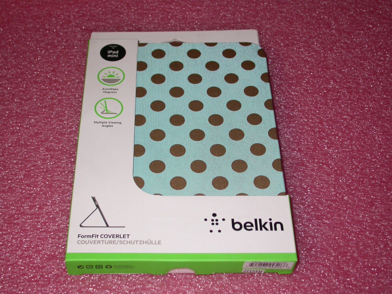 Belkin F7N105B1C02-TL FormFit COVERLET Metallic Dot Book Cover for iPad Mini 1-3