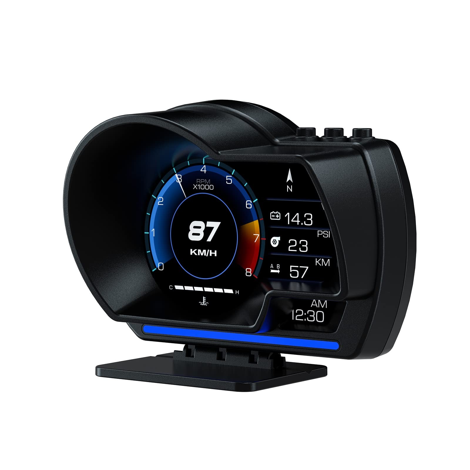 obd2 Gauge Display Heads Up HUD P6 OBD+GPS Smart Speedometer Speed RPM Water