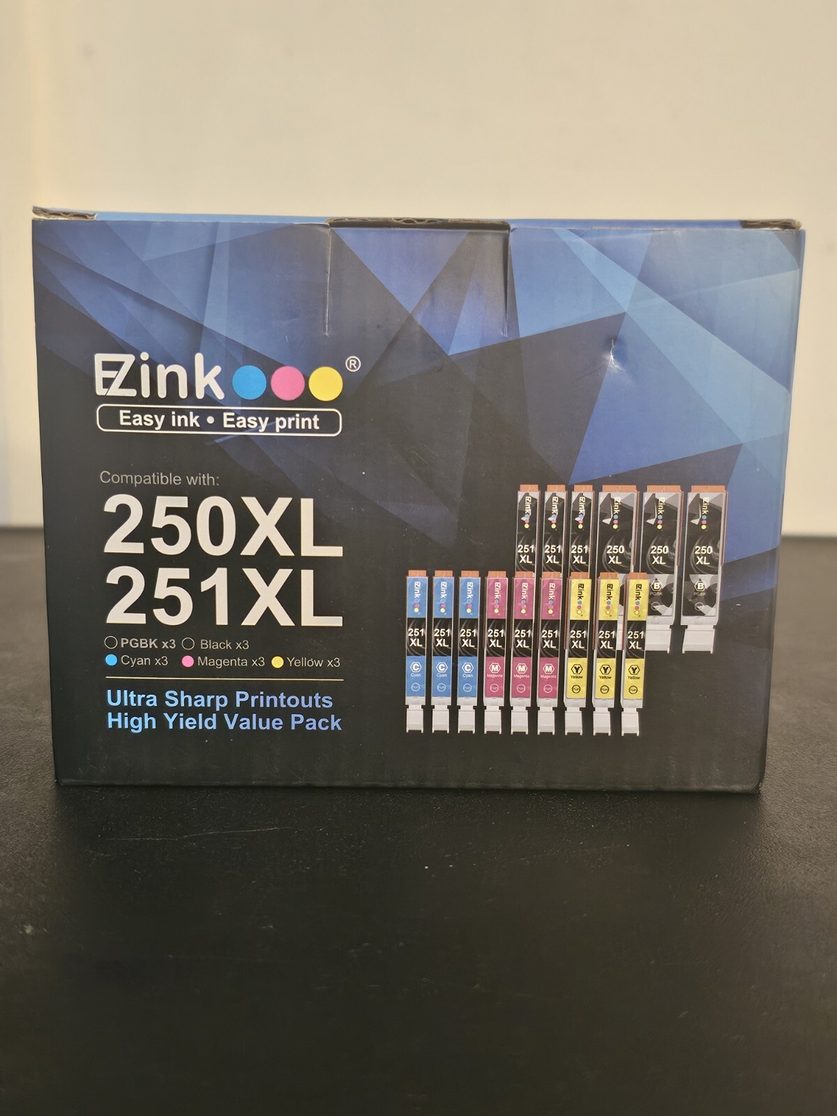 EZink Ink Cartridges PGI250XL, CLI251XL (15 Pack) All Sealed