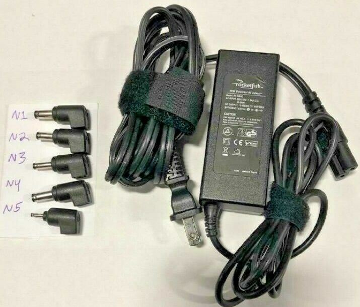 Rocketfish RF-NBAC Universal AC Netbook Laptop Charger Power Adapter 40W 12v-19v
