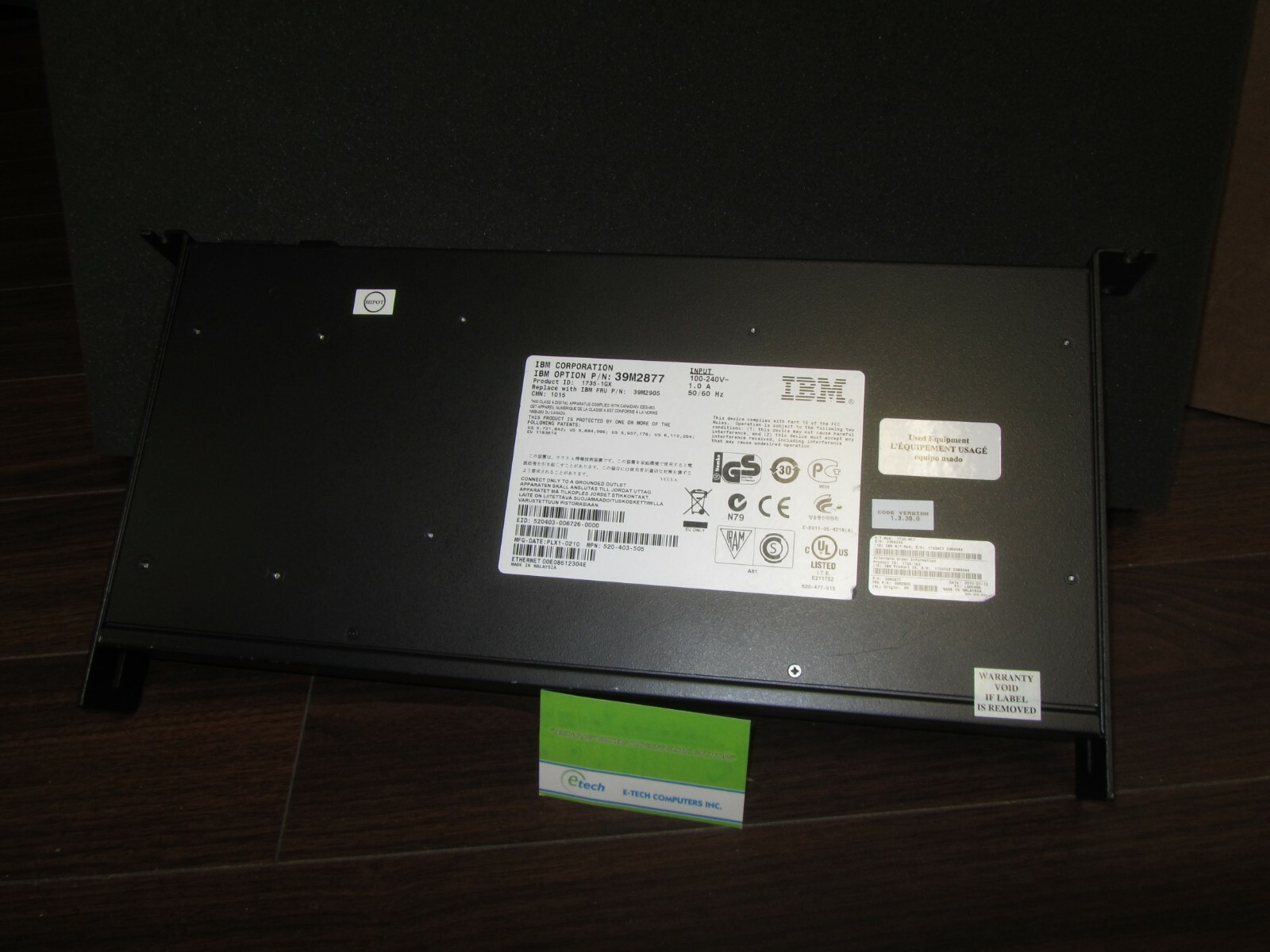 17351GX - IBM Local 2x8 Console Manager (LCM2)  39M2877  39M2905