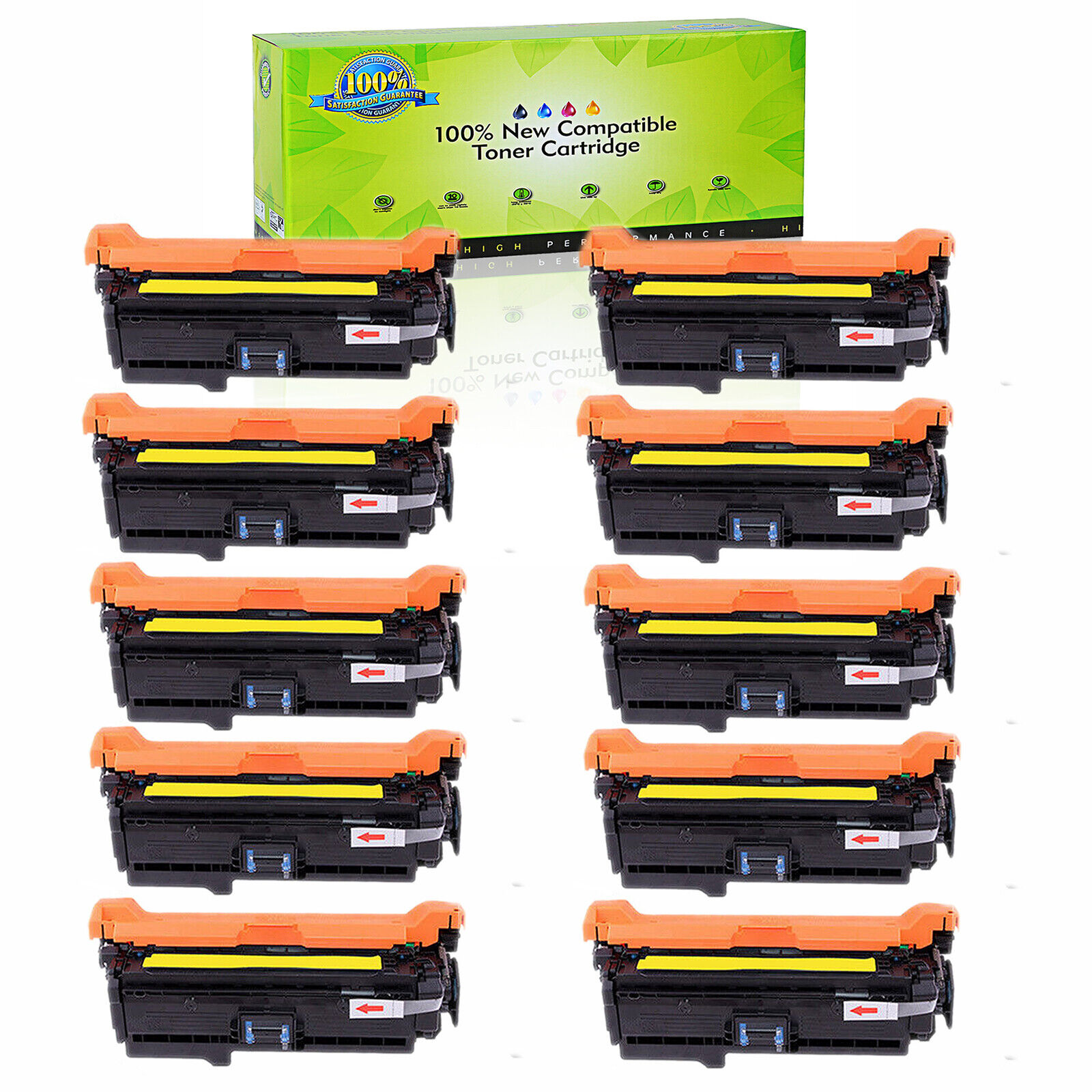 10PK CE262A Yellow Toner Cartridge for HP 647A Color LaserJet CP4020 CP4025