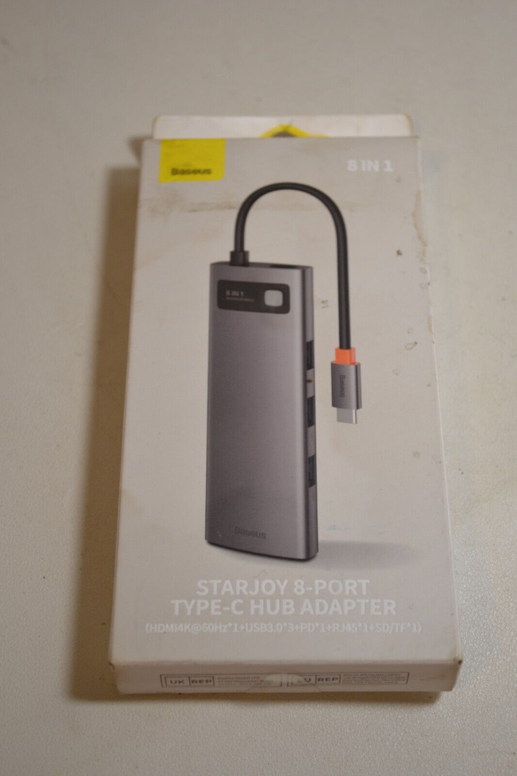 Baseus StarJoy Gray 8 Port USB Type C Hub Adapter 8-in-1