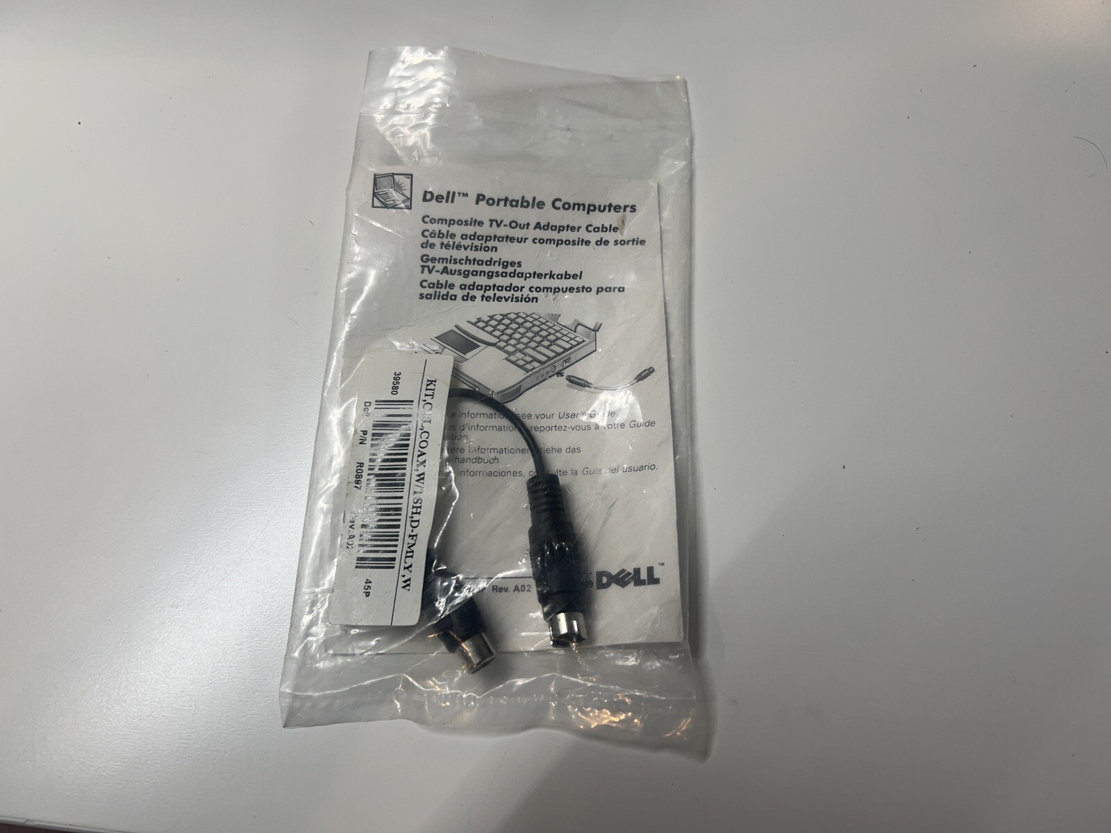 New Dell S-Video to RCA TV Output Cable Kit CN-0R0897 R0897 Composite Adapter
