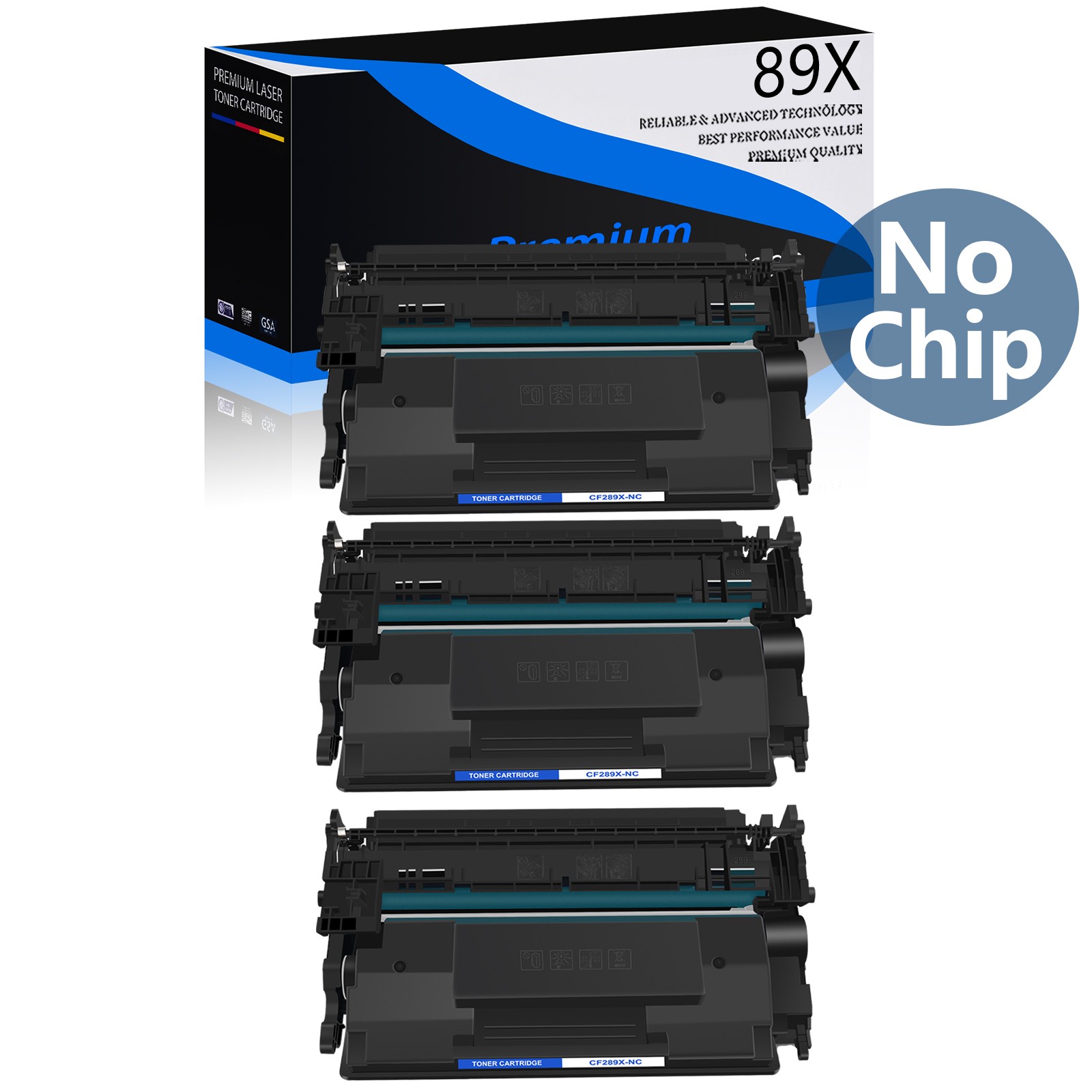 3PK CF289X 89X Toner Compatible With HP LaserJet M507 M507dn M528 M528dn No Chip