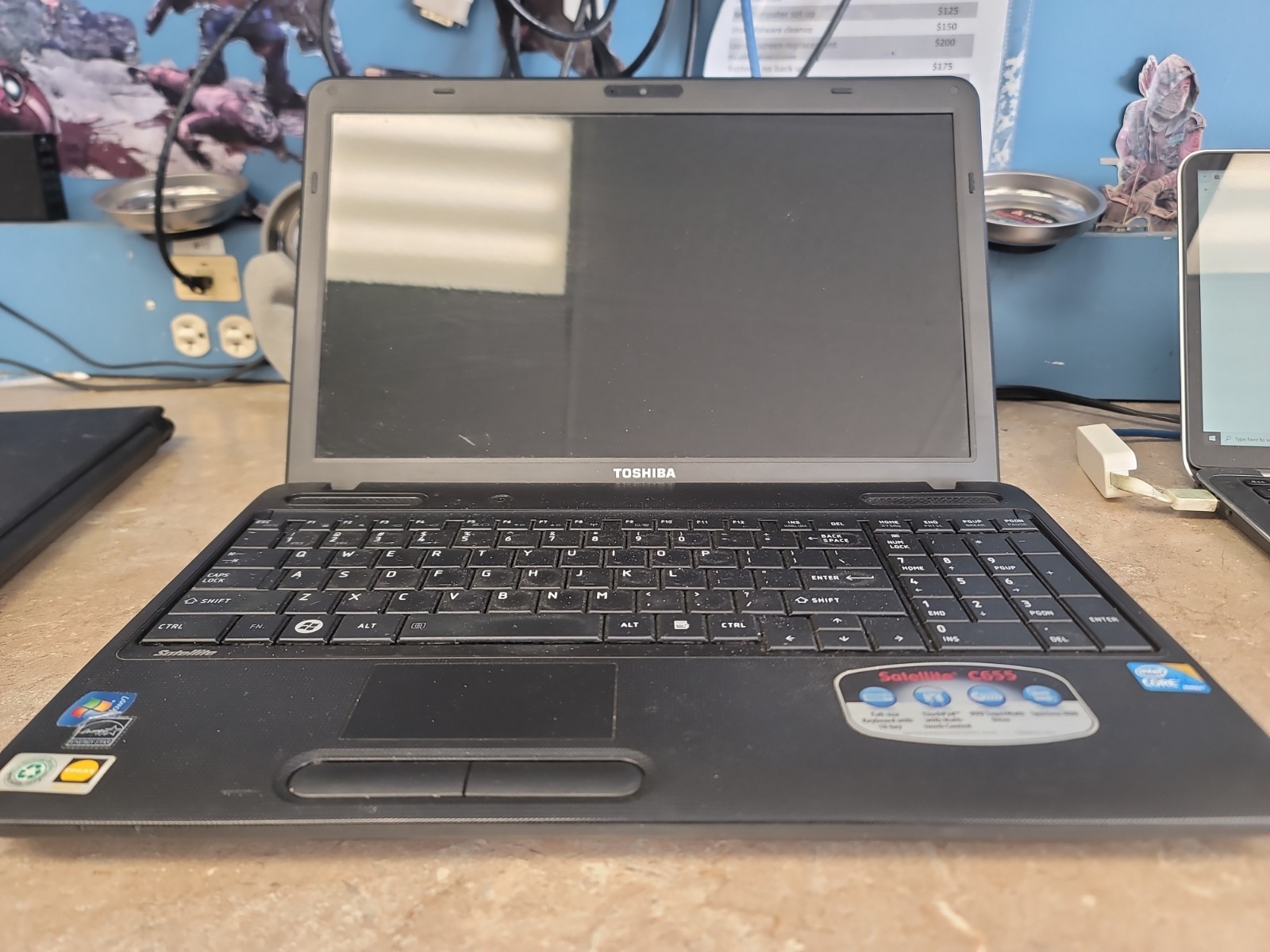 Toshiba Satellite C655-S5128, Intel i3-380M, 4gb RAM, 15.6", No HDD, Working