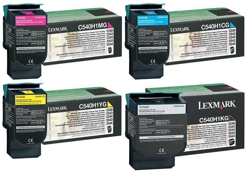 20 EMPTY Genuine Virgin Lexmark C540 C544 Black and Color EMPTY Toner Cartridges