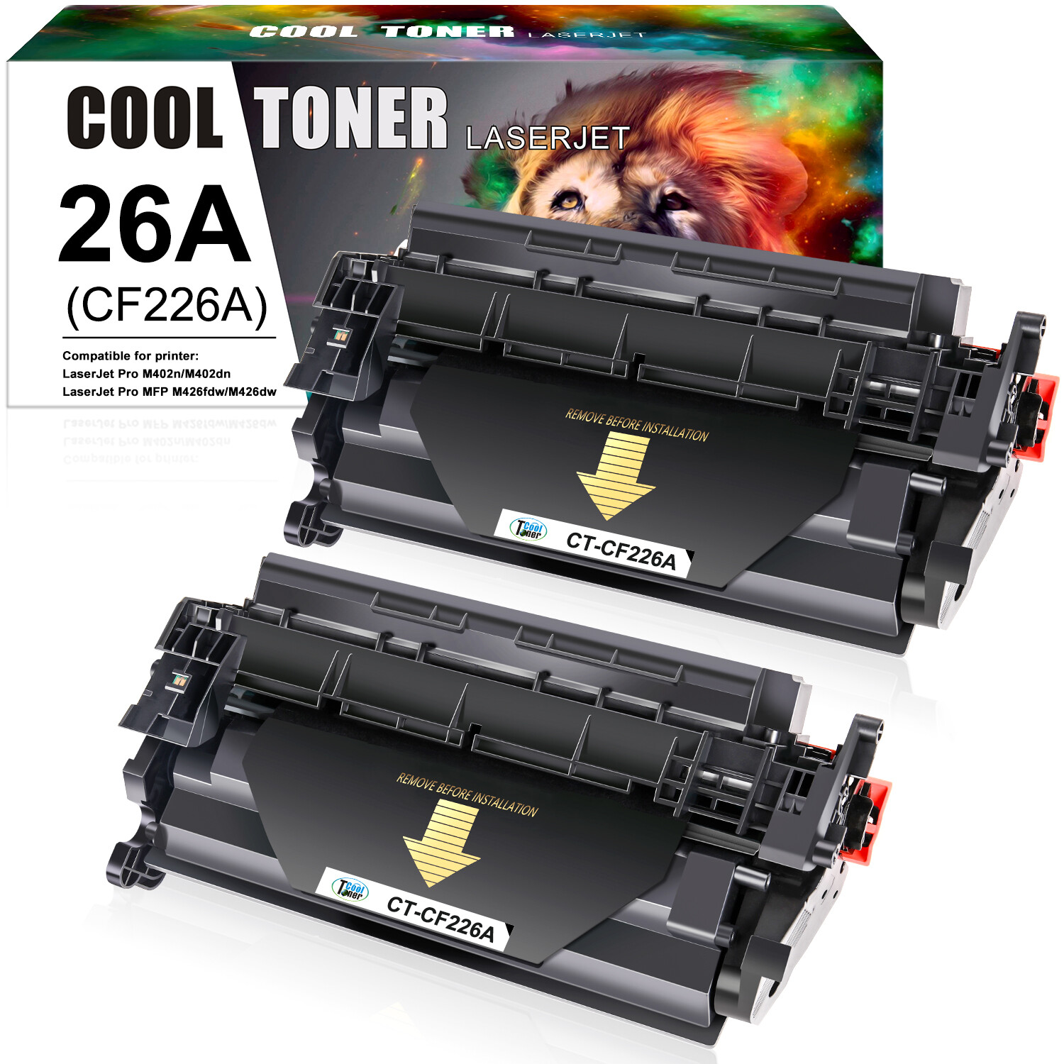 2 Toner Compatible with HP 26A CF226A LaserJet Pro M402dw M402d M402dn MFP M426