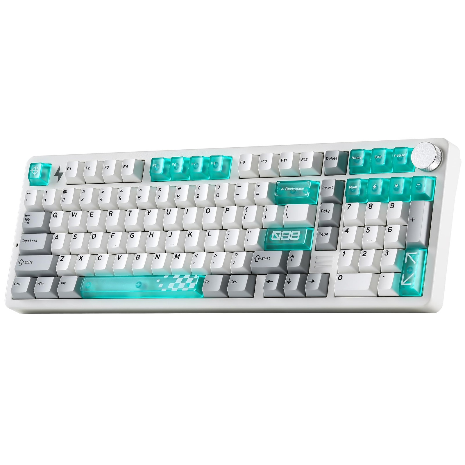 YUNZII AL98 PRO Aluminum Wireless Mechanical Keyboard(White,Cocoa Cream V2)
