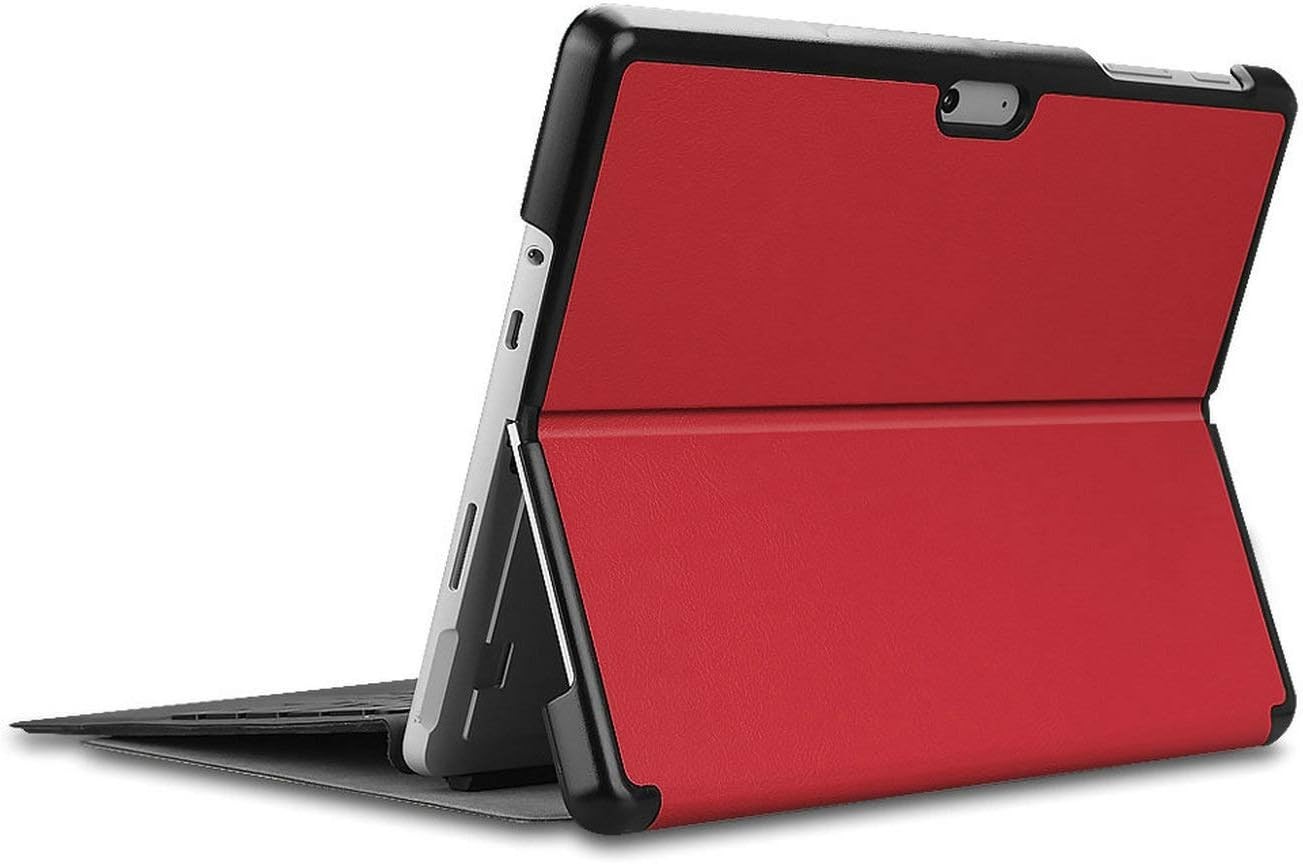Ultra-Thin PU-Leather Case for Surface Pro 7/6/5/4 - Sophisticated Red Elegance