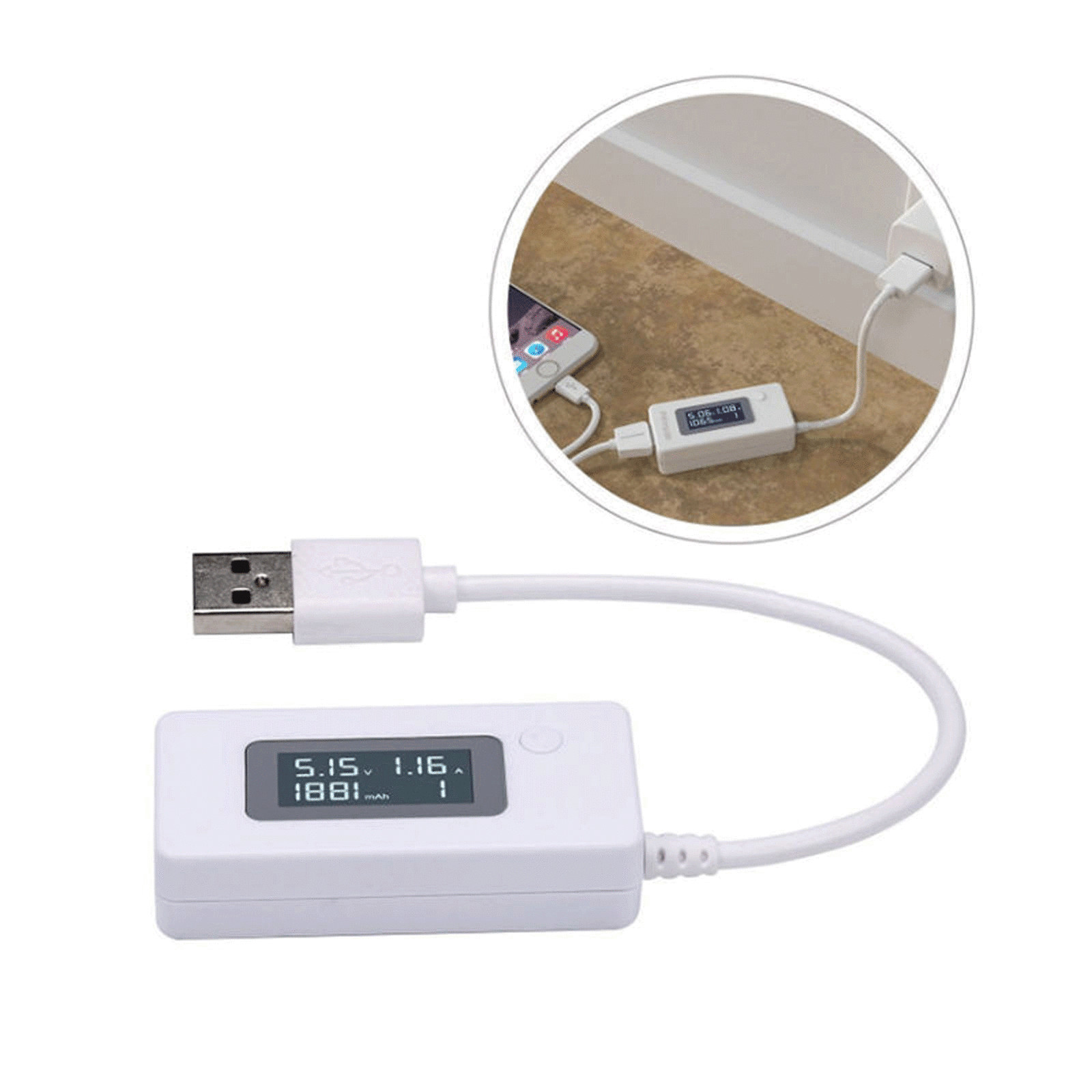 LCD USB Charger Doctor Tester Battery Capacity Voltage Current Meter Detector