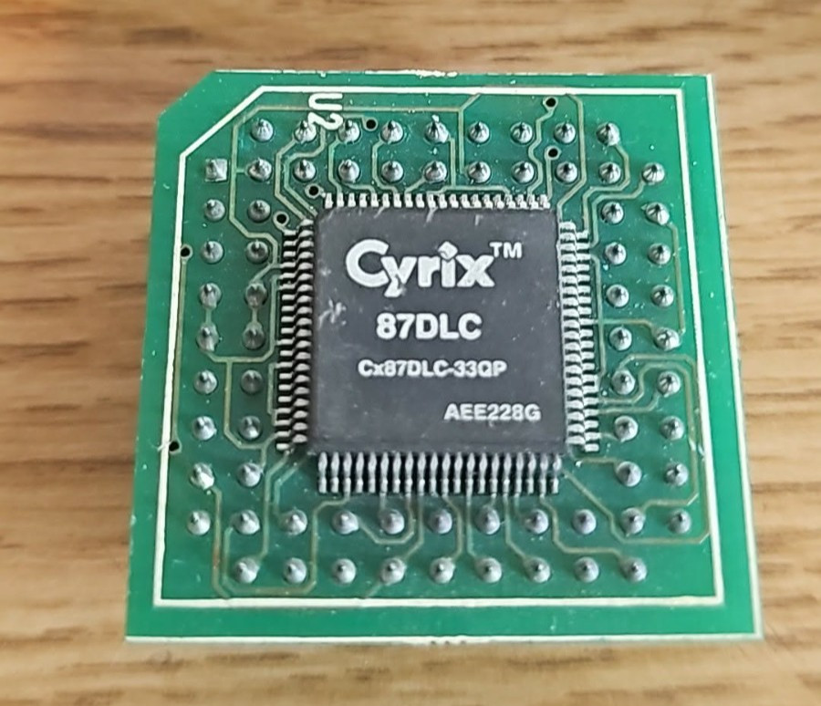 Cyrix 87DLC Cx87DLC-33QP 33MHz QFP-80 PGA-68 Adapter Co-Processor CPU Vintage