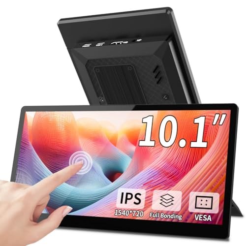 10.1 Inch Touchscreen Mini Monitor, IPS 1540×720 USB-C HDMI Portable 10.1"