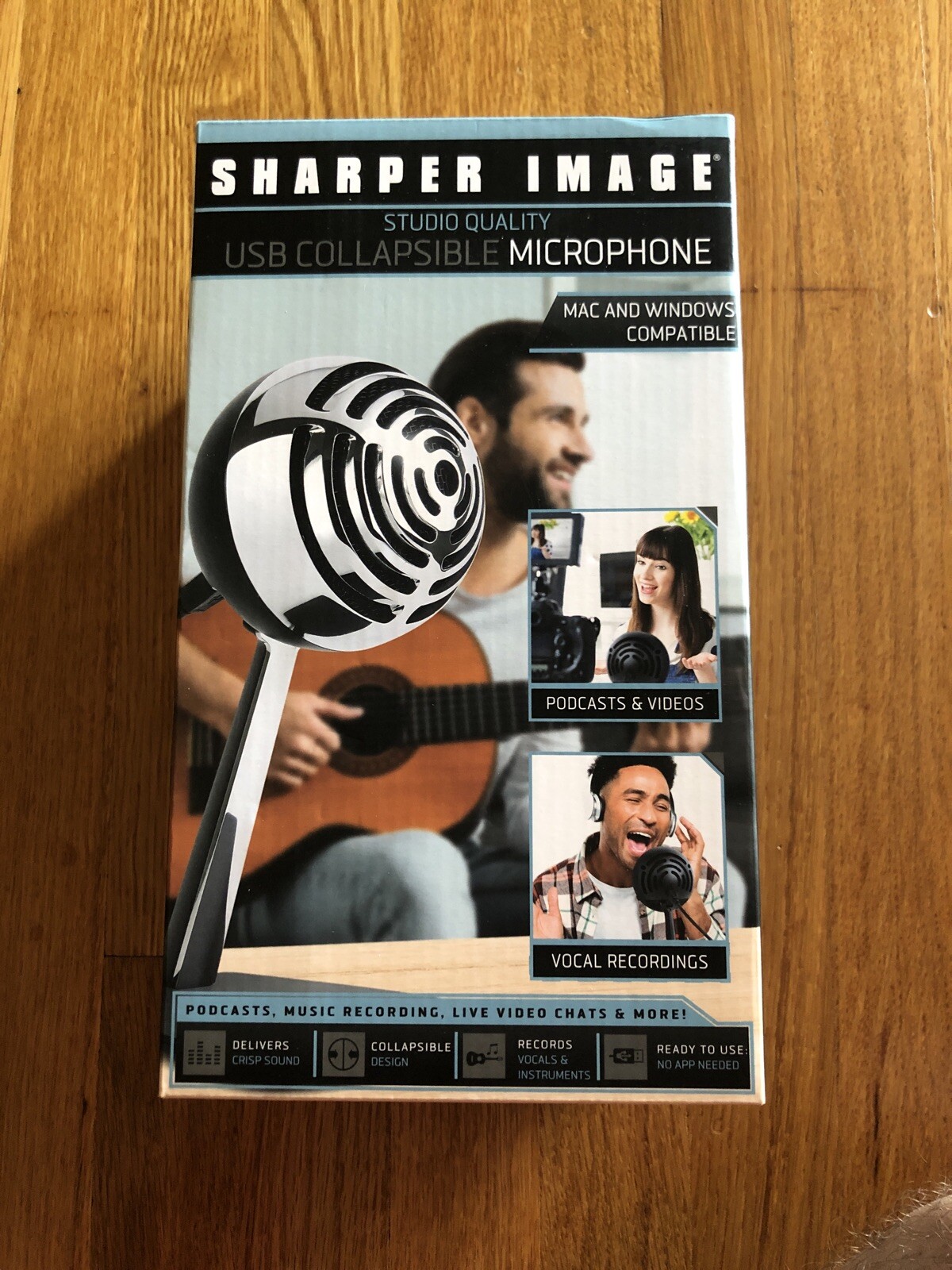 Sharper Image Studio Quality USB Collapsible Twin Condensor 360 Microphone