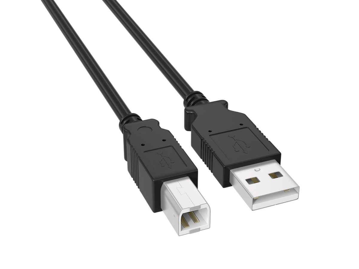 15ft USB 2.0 Type A Male to B Male Cable, 480Mbps, Double-Shielded, Black