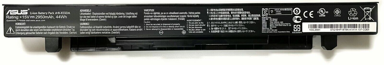 New Genuine A41-X550A Battery for Asus A550VB F550C R510CA X550D F522V K550L