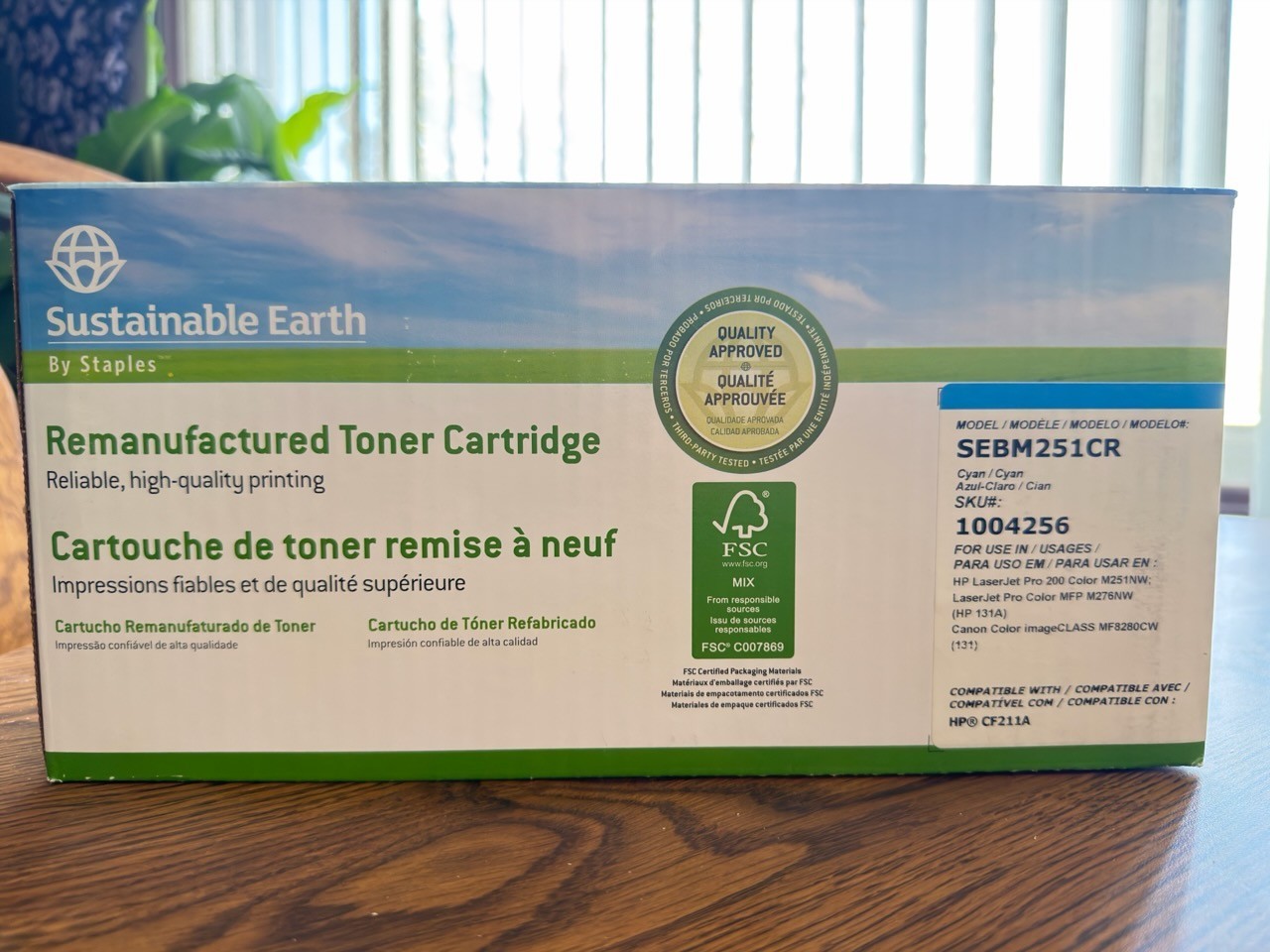 Staples HP Laser Jet - HP 131A Sustainable Earth SEBM251CR Toner Cartridge Cyan