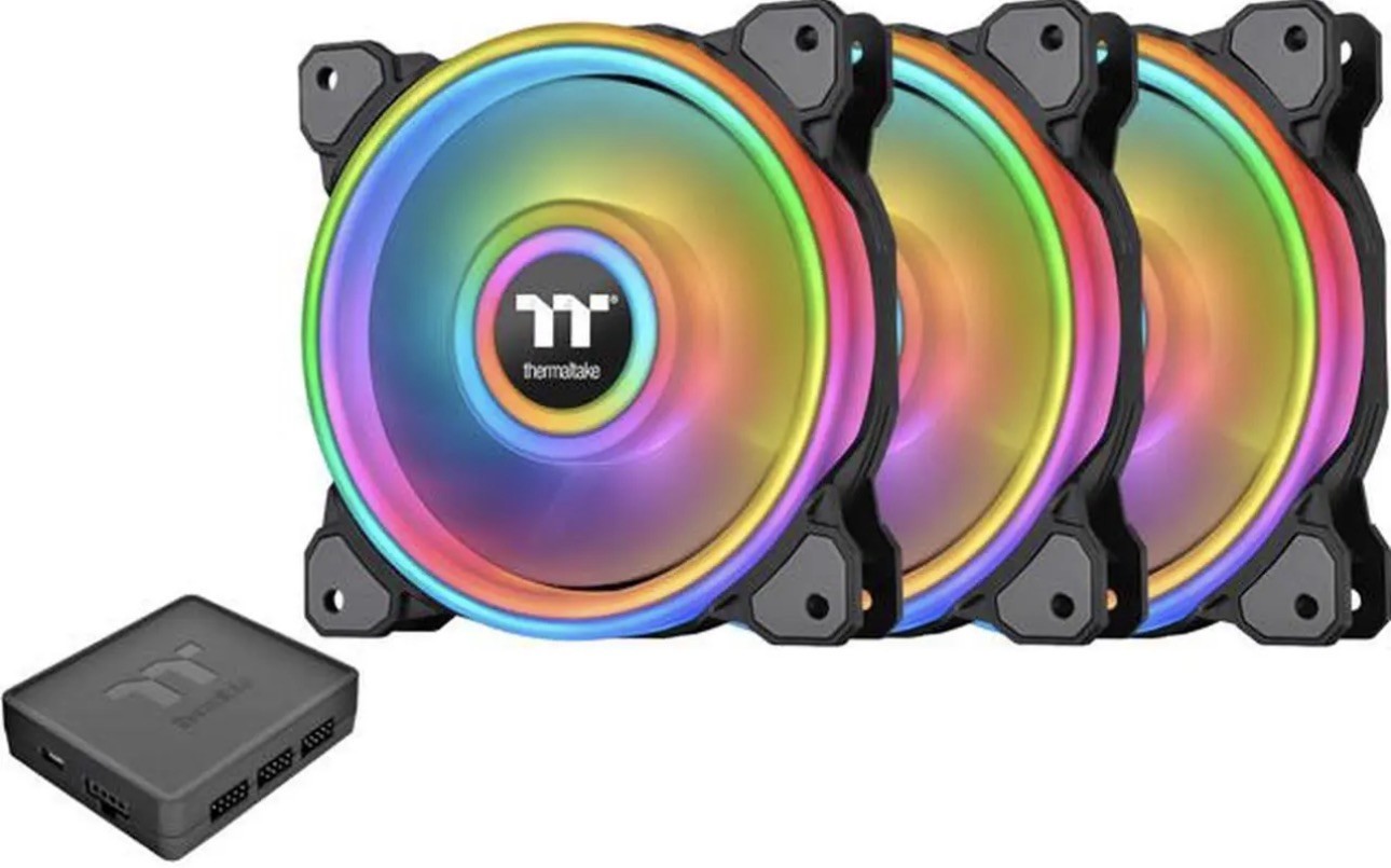 Thermaltake CL-F089-PL14SW-B Riing Quad 14 RGB Radiator Fan TT Premium (3 Pack)