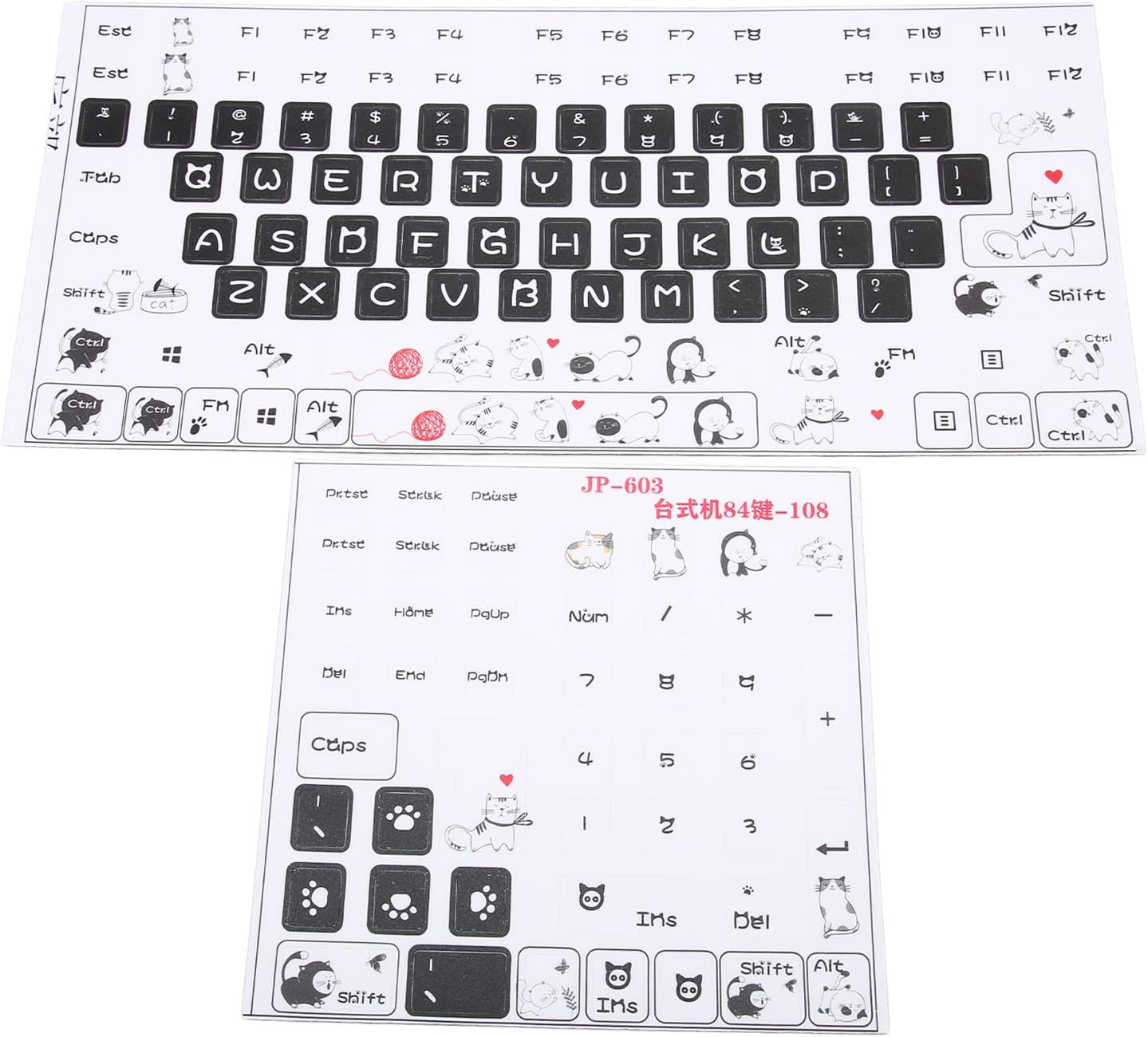 Universal Desktop Computer Keyboard Sticker for 84 to 108 Key Keyboard,Jp-603 PV