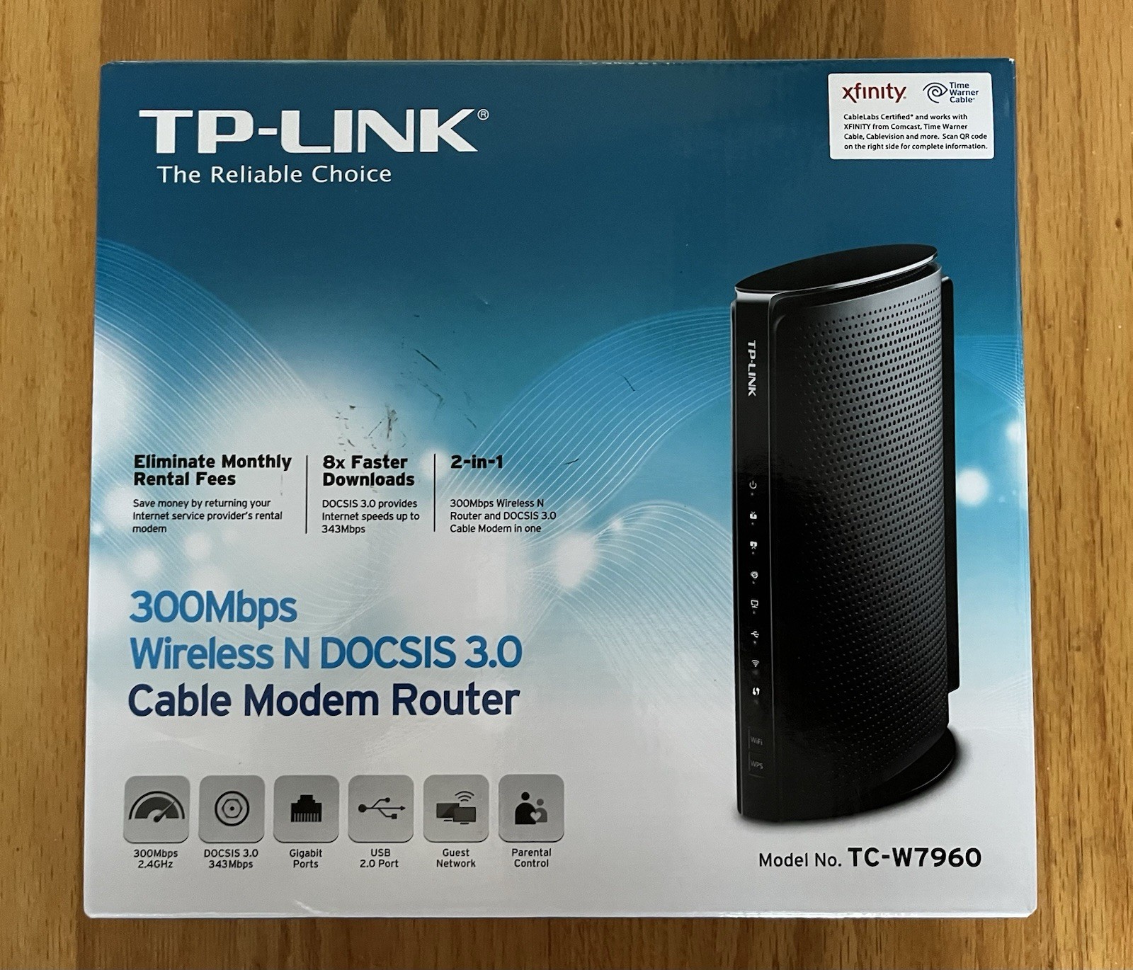 TP-Link TC-W7960 300Mpbs Wireless N DOCSIS 3.O Cable Modem Router