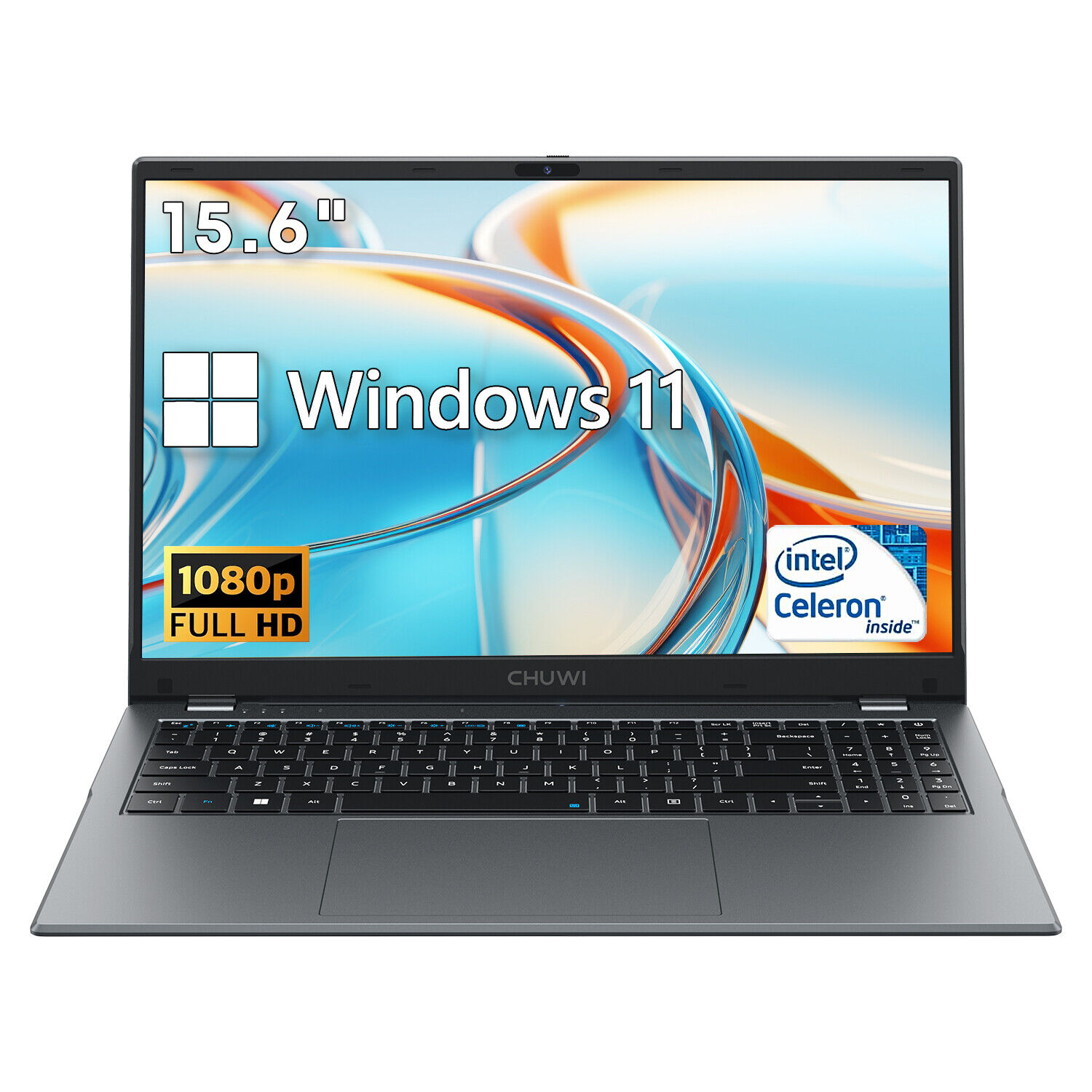 CHUWI 15.6'' Laptop 8GB RAM 256G SSD Intel Celeron Quad-Core 2.80 GHz HD 1080P
