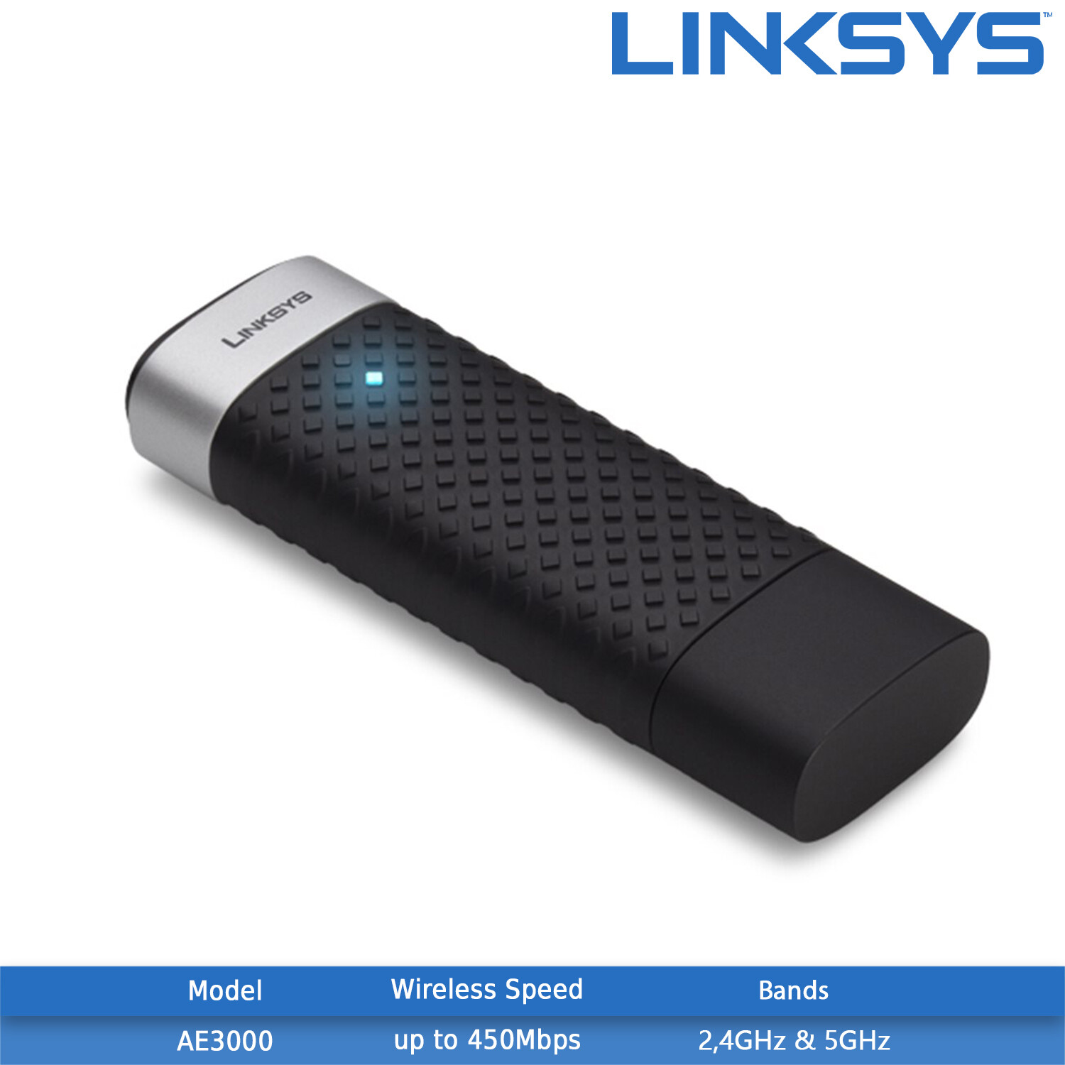 Linksys AE3000 N900 Dual-Band Wireless-N USB Adapter - 5GHz & 2.4GHz