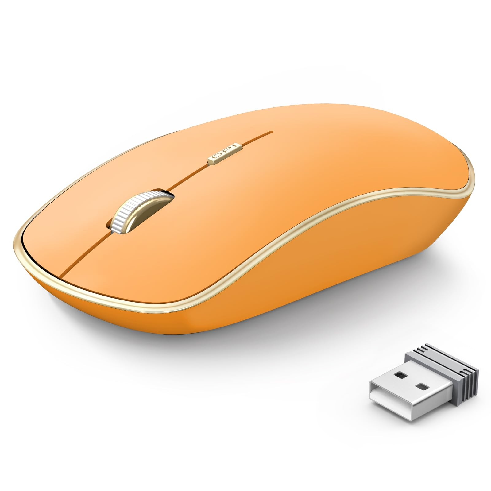 JOYACCESS J 2.4G Wireless Mouse, Soft Click, Silent Travel, 3200 DPI, Orange