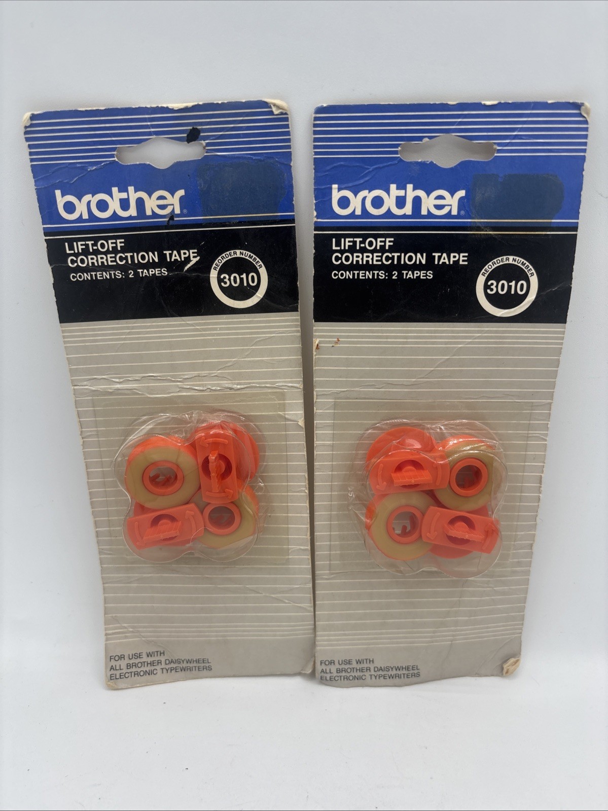 Lot 2 BROTHER 2pks (4 Total) 3010 Lift-Off CORRECTION TAPES .281"x21.4" NIP NEW