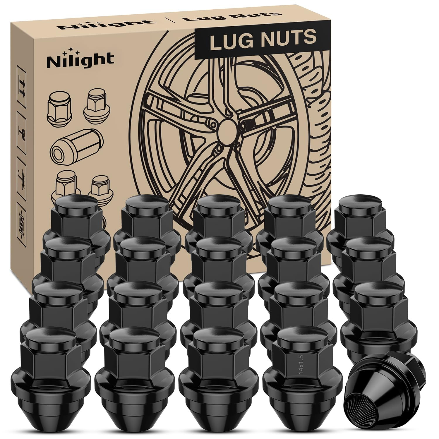 20PCS M14X1.5 Lug Nuts Compatible with 2015-2023 Ford Mustang/Edge | for 2020-20