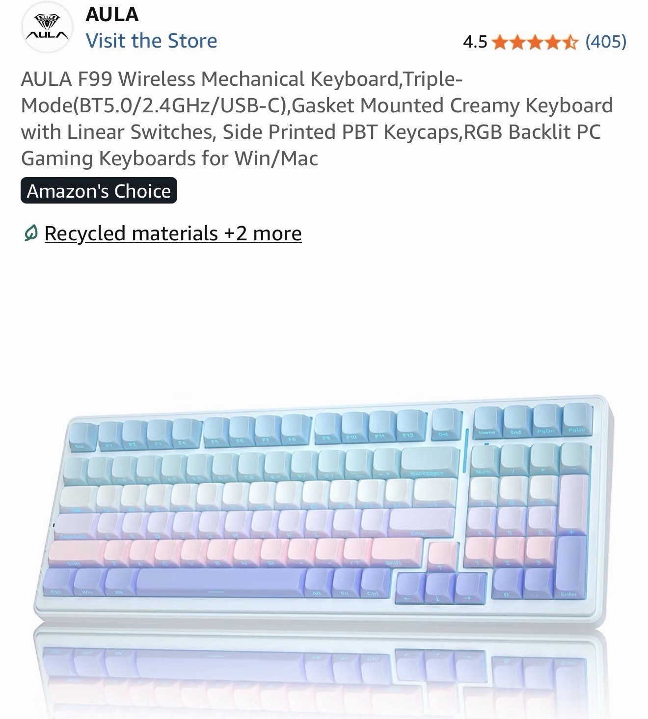 AULA F99 Wireless Mechanical Keyboard Mode(BT5.0/2.4GHz/USB-C)