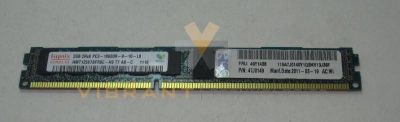 IBM 49Y1428 2GB (1x2gb) 2Rx8 PC3-10600 DDR3 RDIMM Server Memory zj