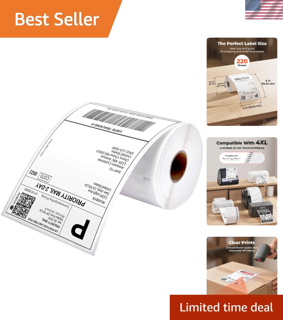 Eco-Friendly 4x6 Direct Thermal Labels - Perfect for Rollo and DYMO Printers