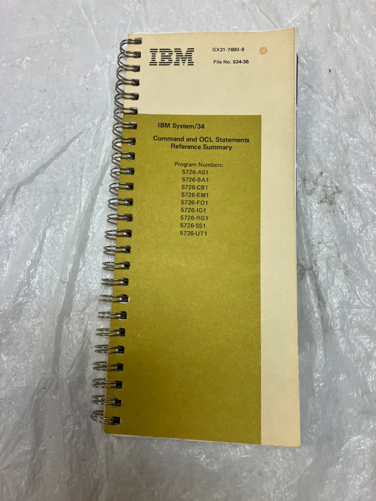 IBM System/34 Command and OCL Statements Reference Summary  1985