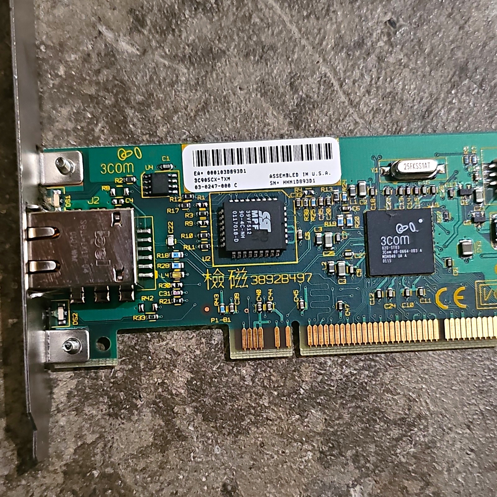 3Com 3C905CX-TXM PCI 10/100 Ethernet Network Card RJ-45 03-0247-000