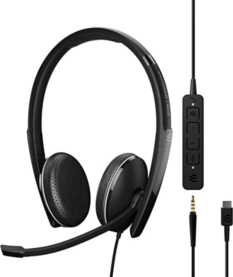 EPOS Sennheiser ADAPT 165T Wired Double-Sided Headset 1000906 - Black