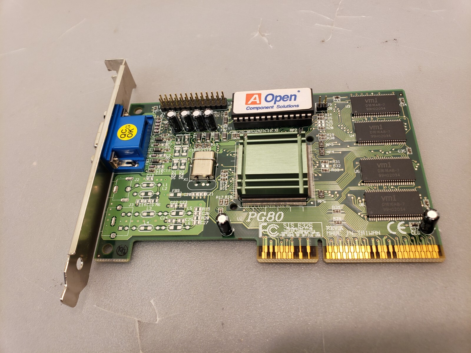 Vintage AOpen PG80 SiS 6326 8MB AGP Video Graphics Card *Tested
