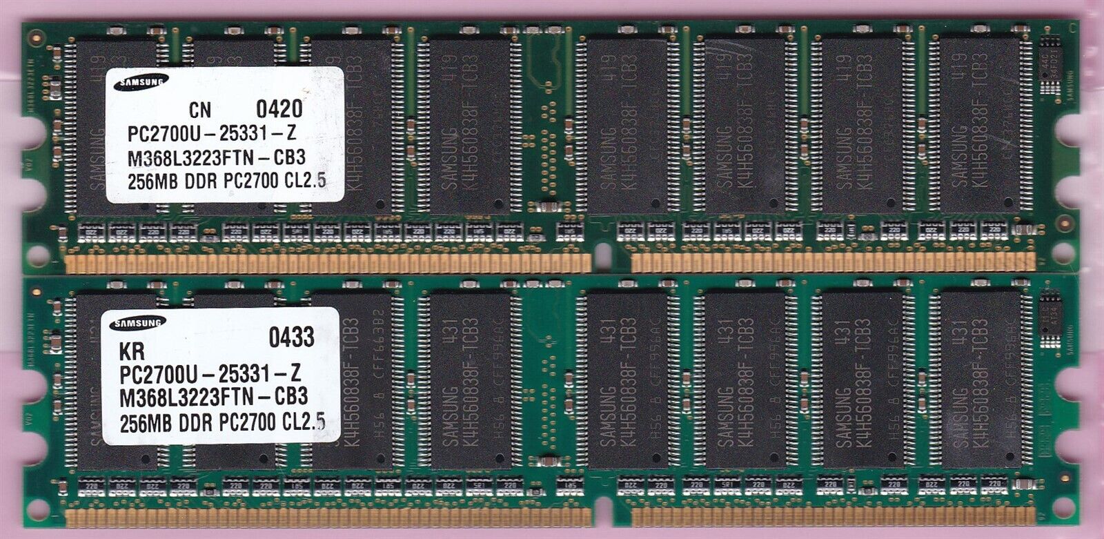 512MB 2x256MB PC-2700 DDR-333 SAMSUNG MEMORY RAM M368L3223FTN-CB3 DDR1 DIMM Kit