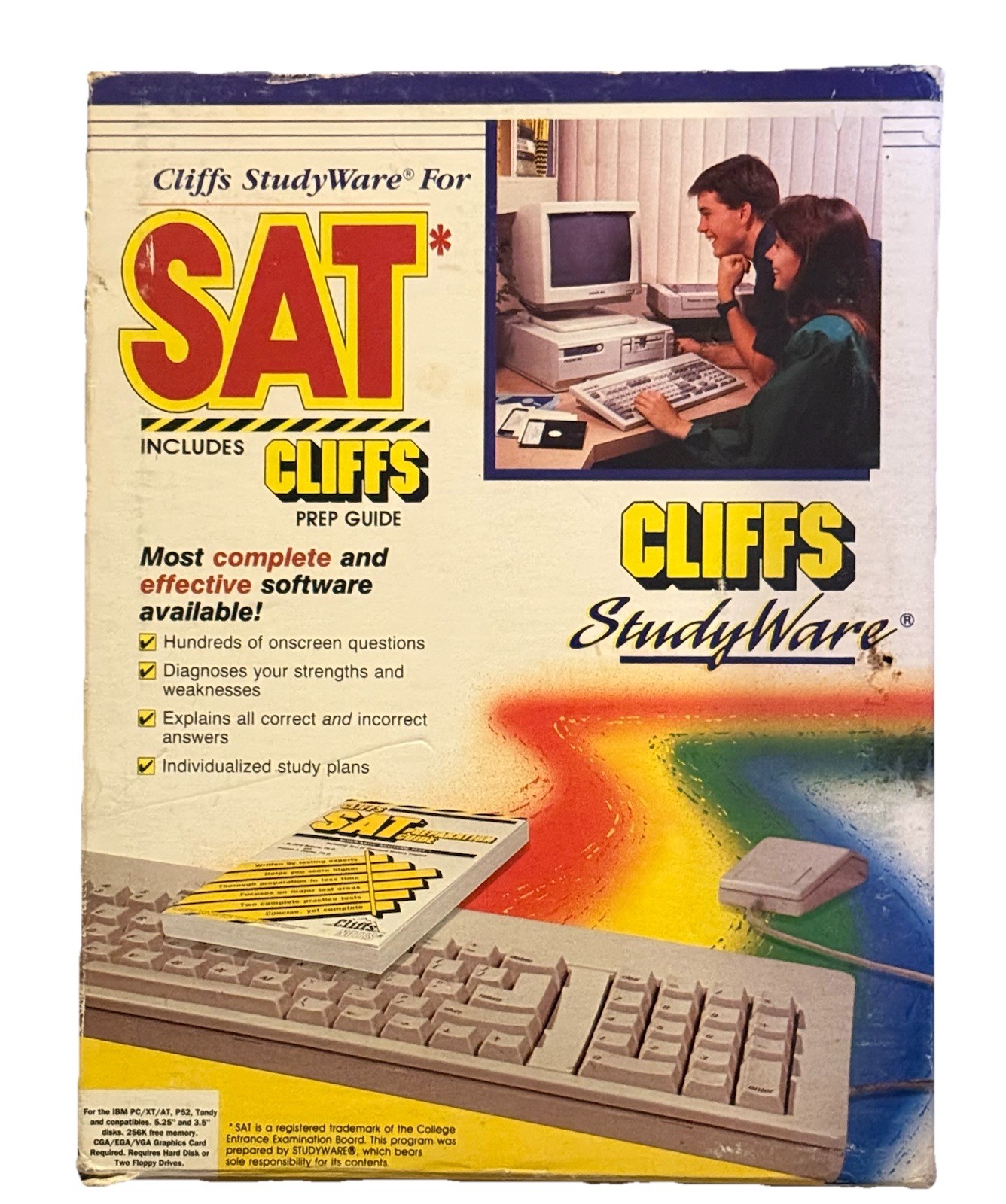 Vintage Cliff Notes SAT Prep Guide Study Ware Computer Software