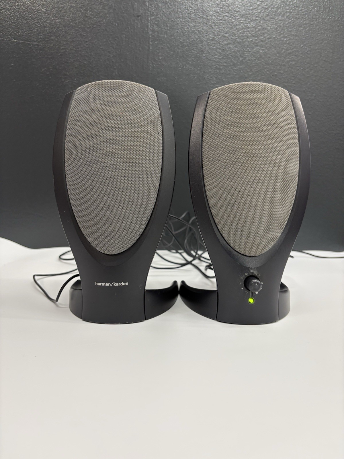 Vintage Harman Kardon HK206 Multimedia PC Computer Speakers Set Grey W/ Box