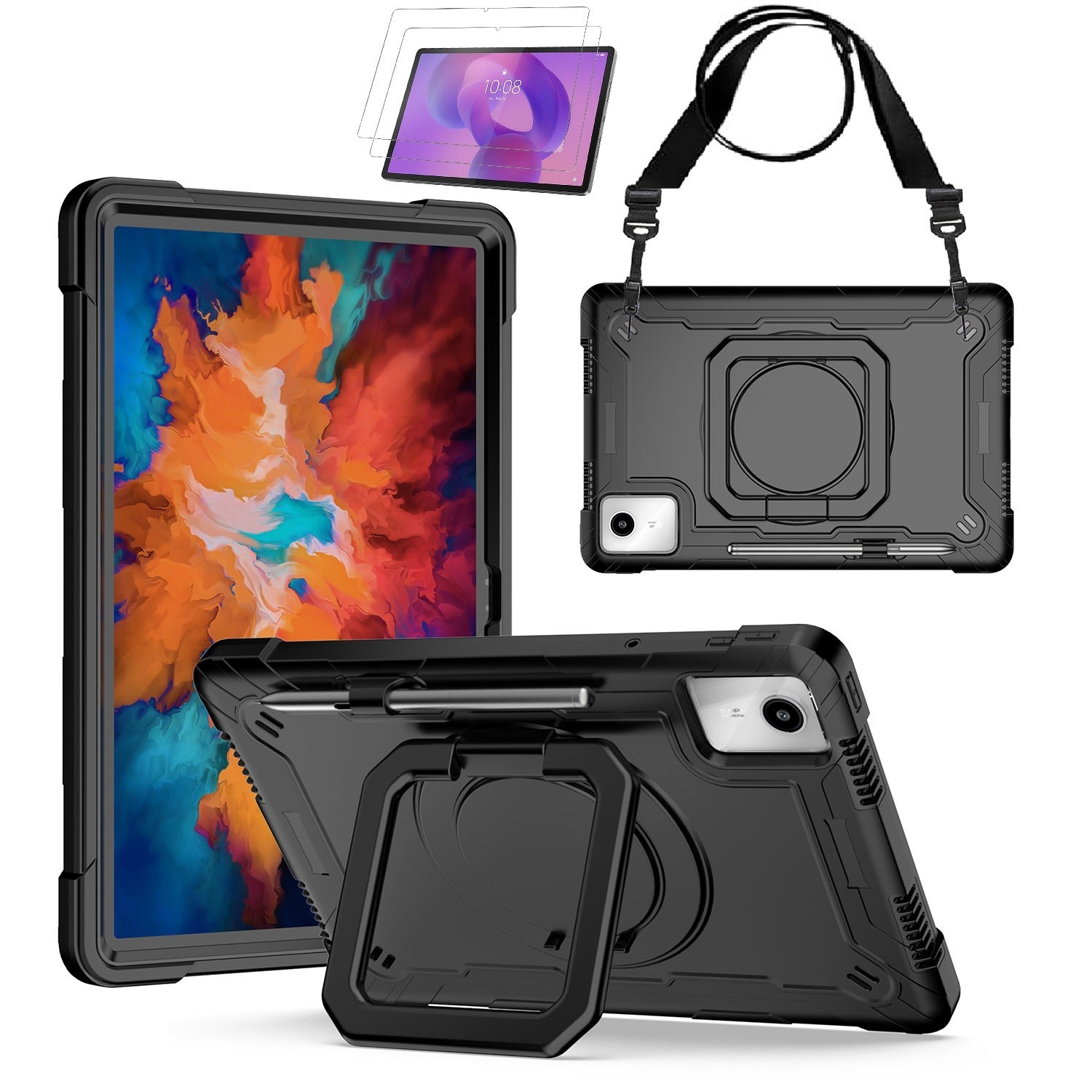 For Lenovo Idea Tab 11 inch Case TB336ZU/TB336FU Rotating Stand Shoulder Strap