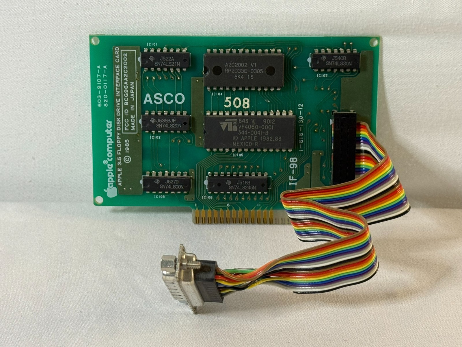 Apple II 3.5 Floppy Interface Card LIRON 603-9107-A 820-0117-A ASCO 508
