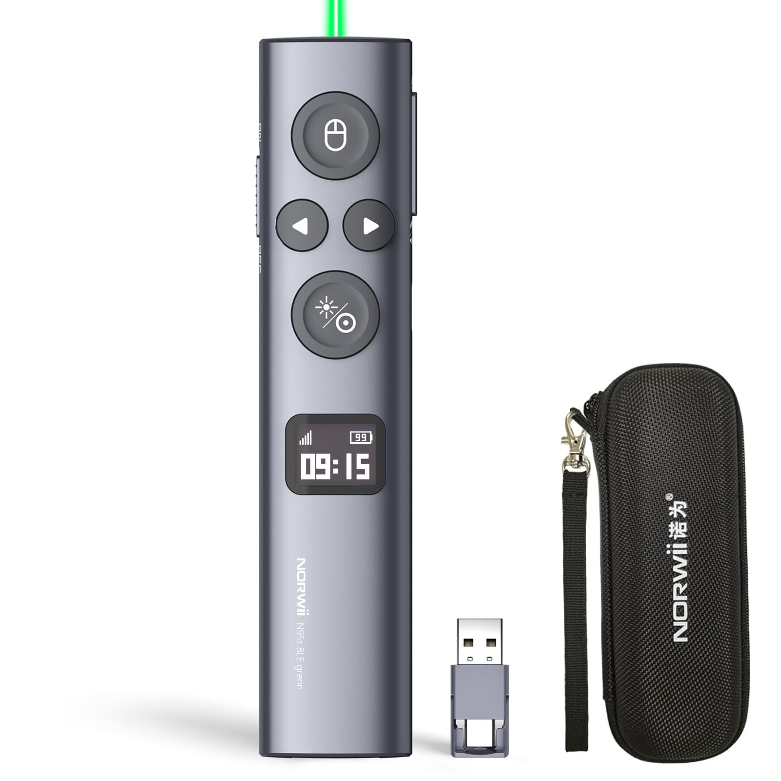 N95s BLE Presentation Clicker with Digital Pointer for PowerPoint Presentatio...