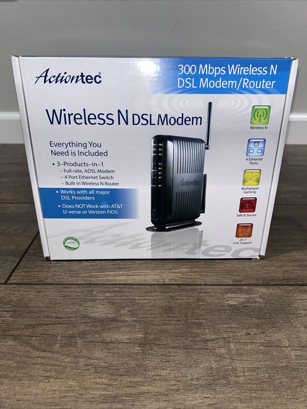 Actiontec GT784WN Wireless N DSL Modem Router 300 Mbps 4 Ethernet Ports
